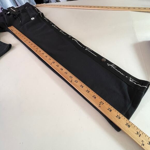 Homme + Femme NEW Signature Track Pants Sz XS Black Logo Stripe Zip Pockets - Picture 7 of 8